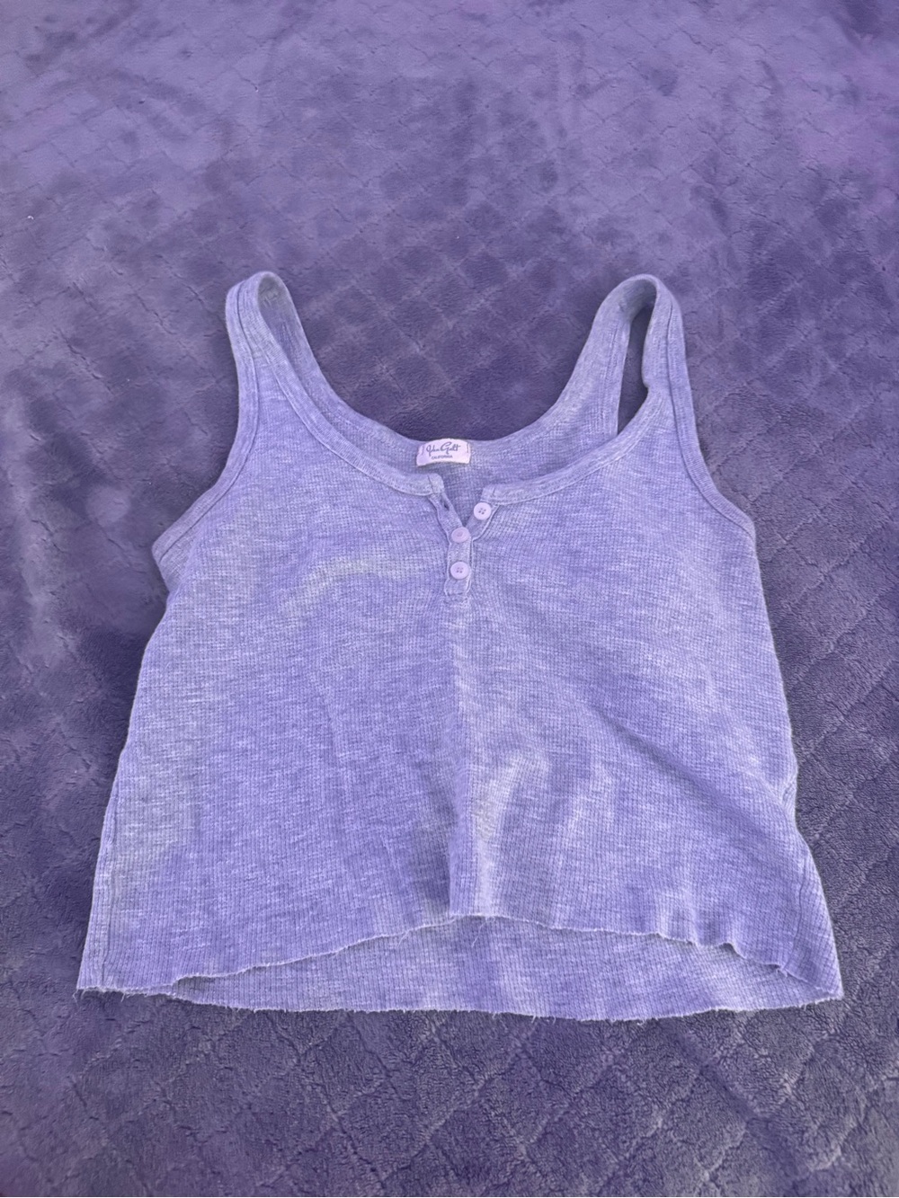 Brandy Melville Lavender Ribbed Henley Tank
